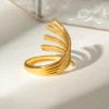 Abstract Lines Open Ring