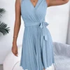 Graceful Tie Pleated Dress