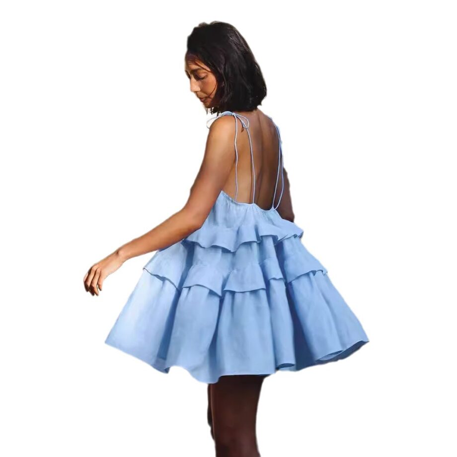 Multi-layer ruffled skit dress