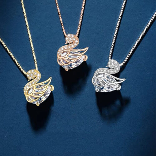 Graceful Swan Pendant Necklace