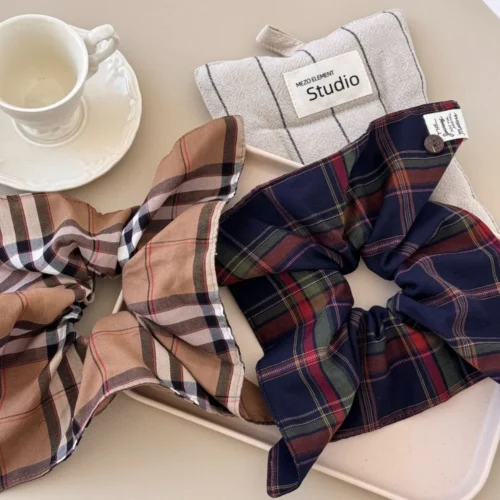Library Chic Plaid Scrunchy