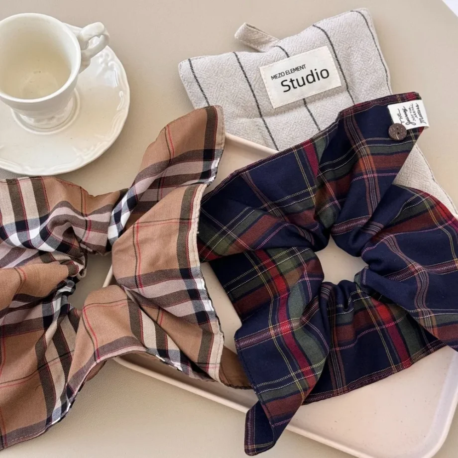 Library Chic Plaid Scrunchy