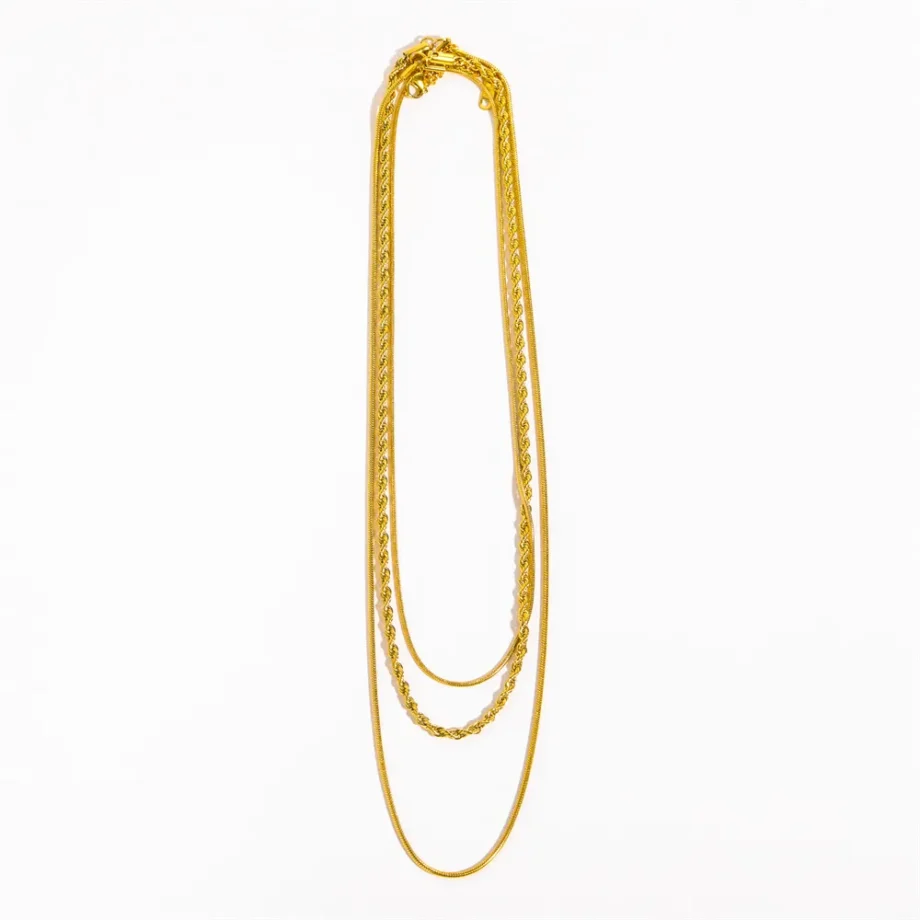 Triple Charm Layered Necklace