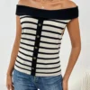 Sailor Stripe Off-Shoulder Top