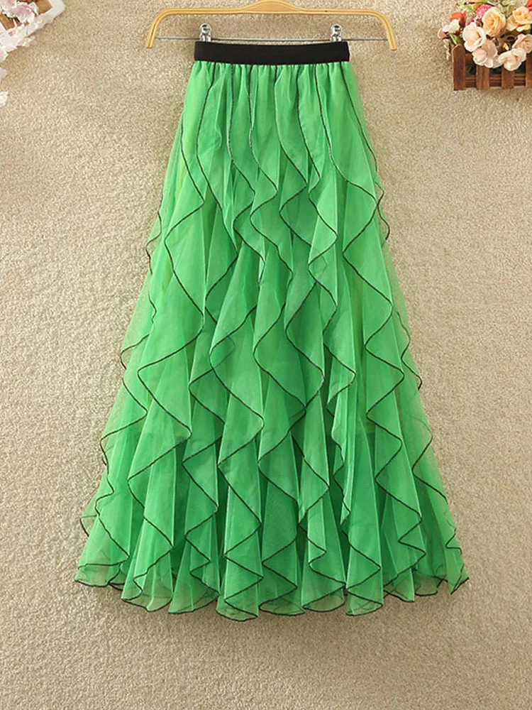 Irregular Long Tulle Skirts