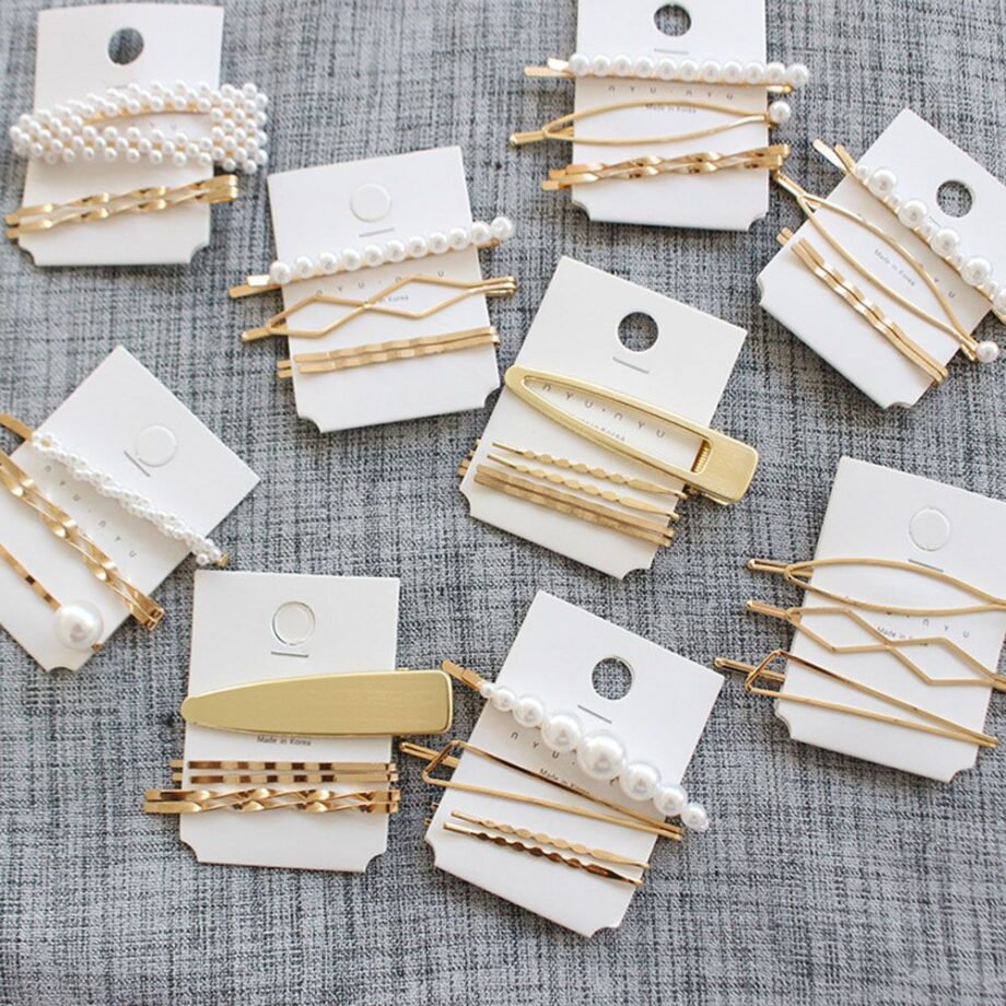 Golden Pearl Hair Accessories Set