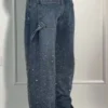 LuxeWashed Rhinestone Wide-Legs