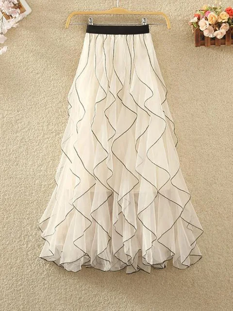 Irregular Long Tulle Skirts