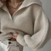 Crisp Collar Knit Sweater