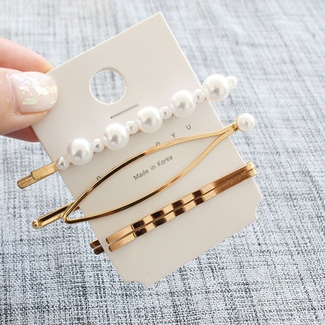 Golden Pearl Hair Accessories Set
