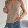 V-Neck Knit Sleeveless Vest