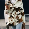 Cow Print Fuzzy Jacket