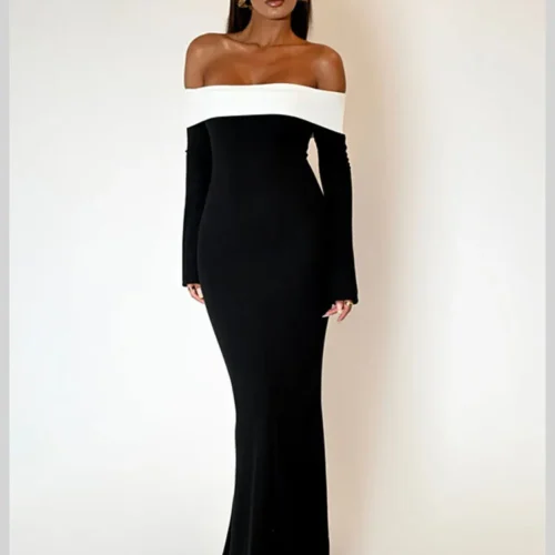 Dual Tone Elegance Bodycon Dress