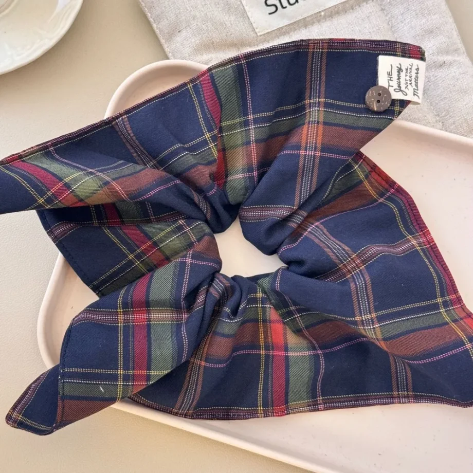 Library Chic Plaid Scrunchy