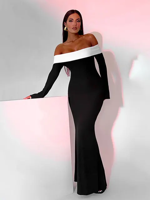 Dual Tone Elegance Bodycon Dress