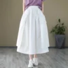 Loose Cotton Cargo Long Skirt
