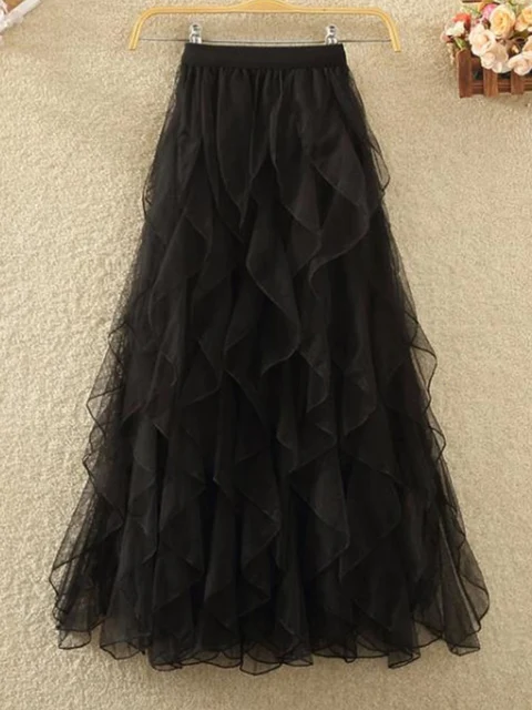 Irregular Long Tulle Skirts