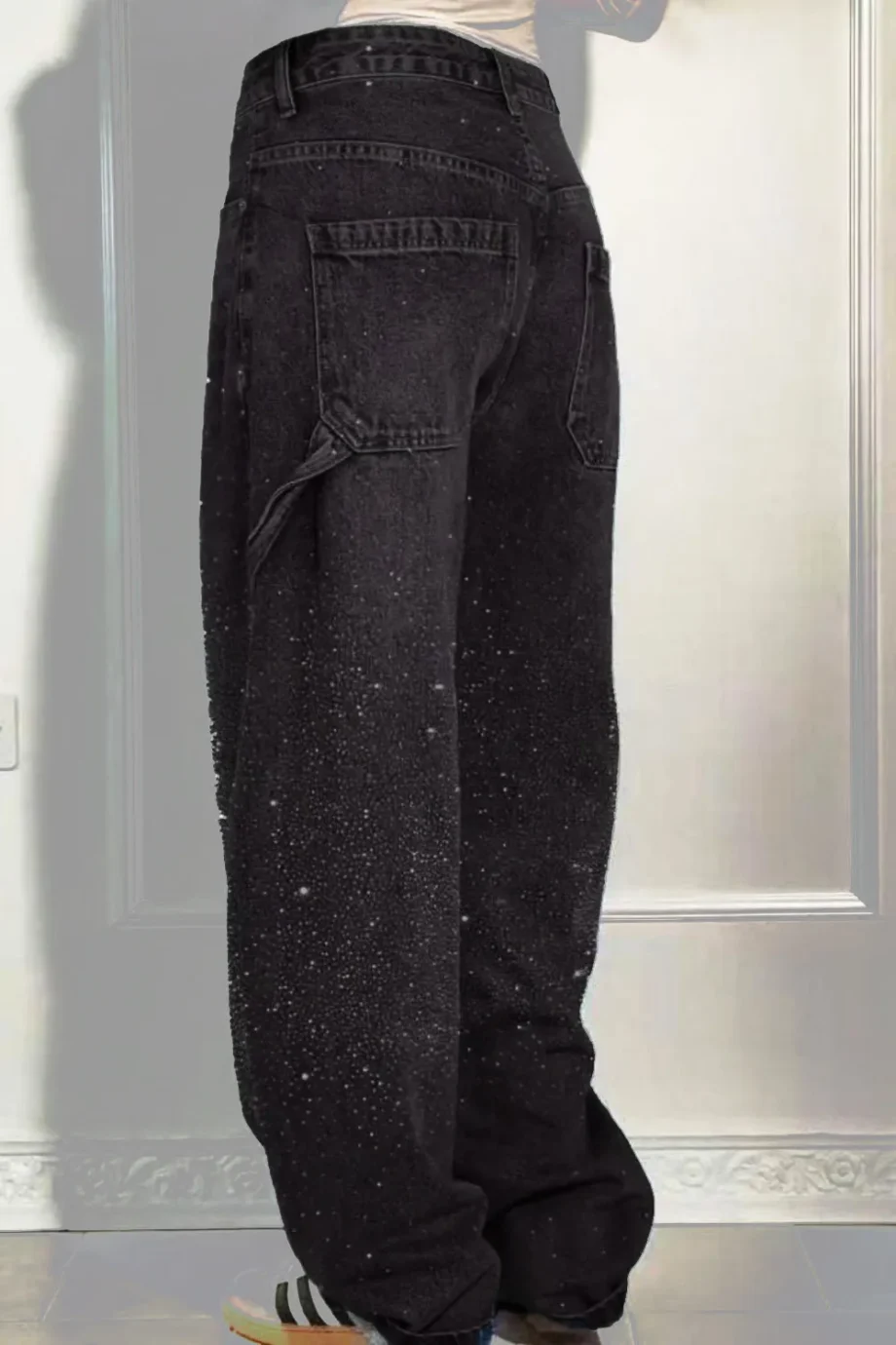 LuxeWashed Rhinestone Wide-Legs