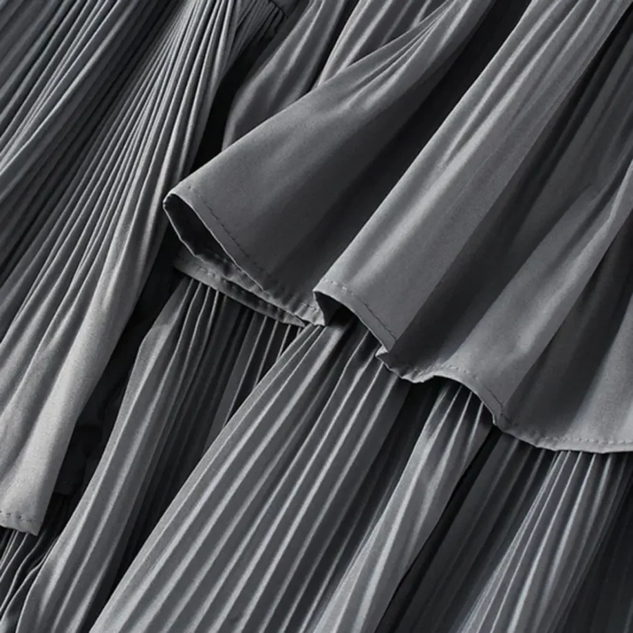 Korean Irregular Hem Pleated Skirt