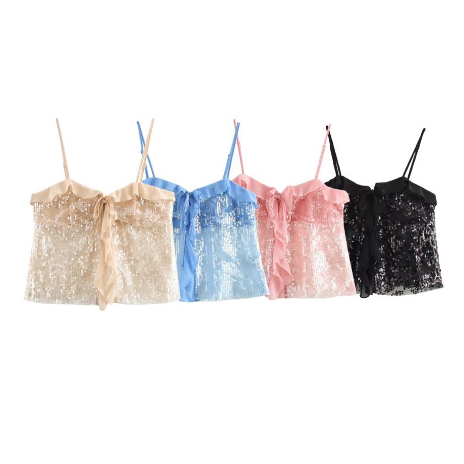 Sequin camisole top for women