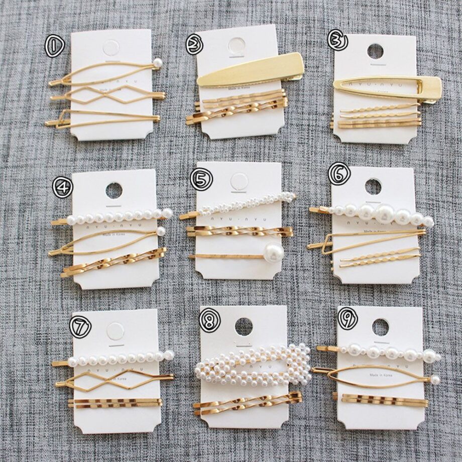 Golden Pearl Hair Accessories Set