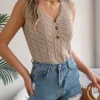 V-Neck Knit Sleeveless Vest