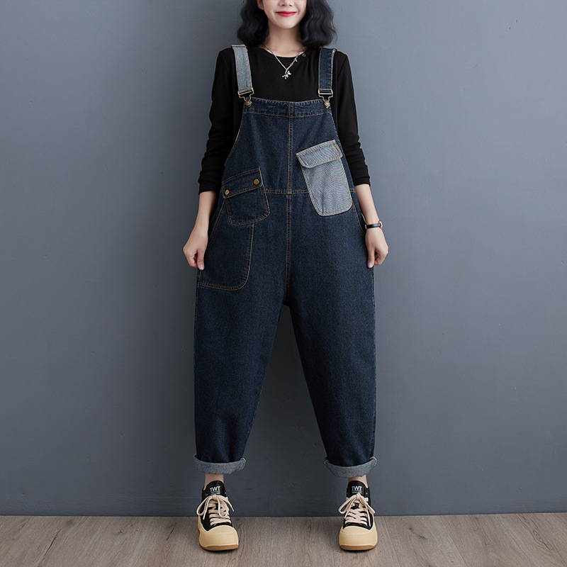Cowboy overalls cropped pants