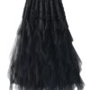 Gauze Spliced A-line Skirt