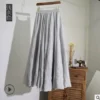Cotton Linen Maxi Skirt