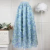 Blue Rose Flowers Tulle Skirt