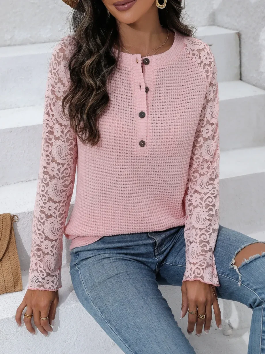 Lace Bloom Sweater Blouse