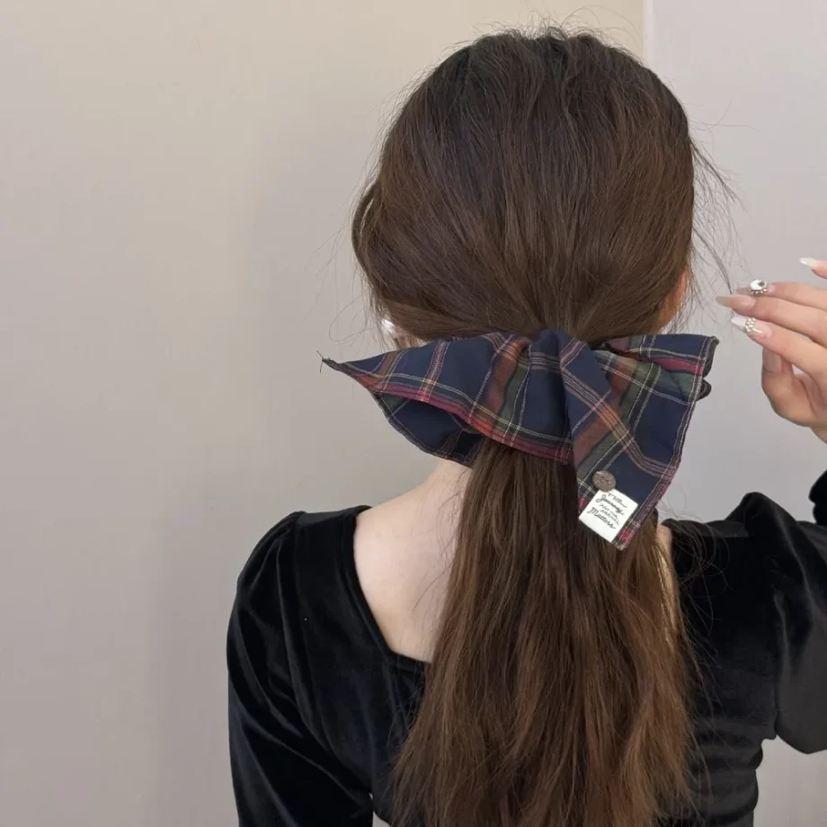 Library Chic Plaid Scrunchy
