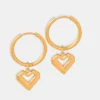 Heart Shape Lapis Lazuli Dangle Earrings