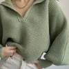 Crisp Collar Knit Sweater