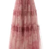 Vintage Printing Mesh Spliced Skirt