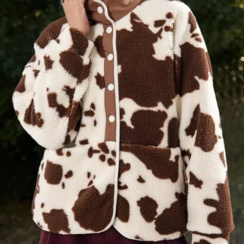Pocketed Half Snap Sherpa Jacket