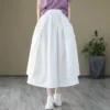 Loose Cotton Cargo Long Skirt