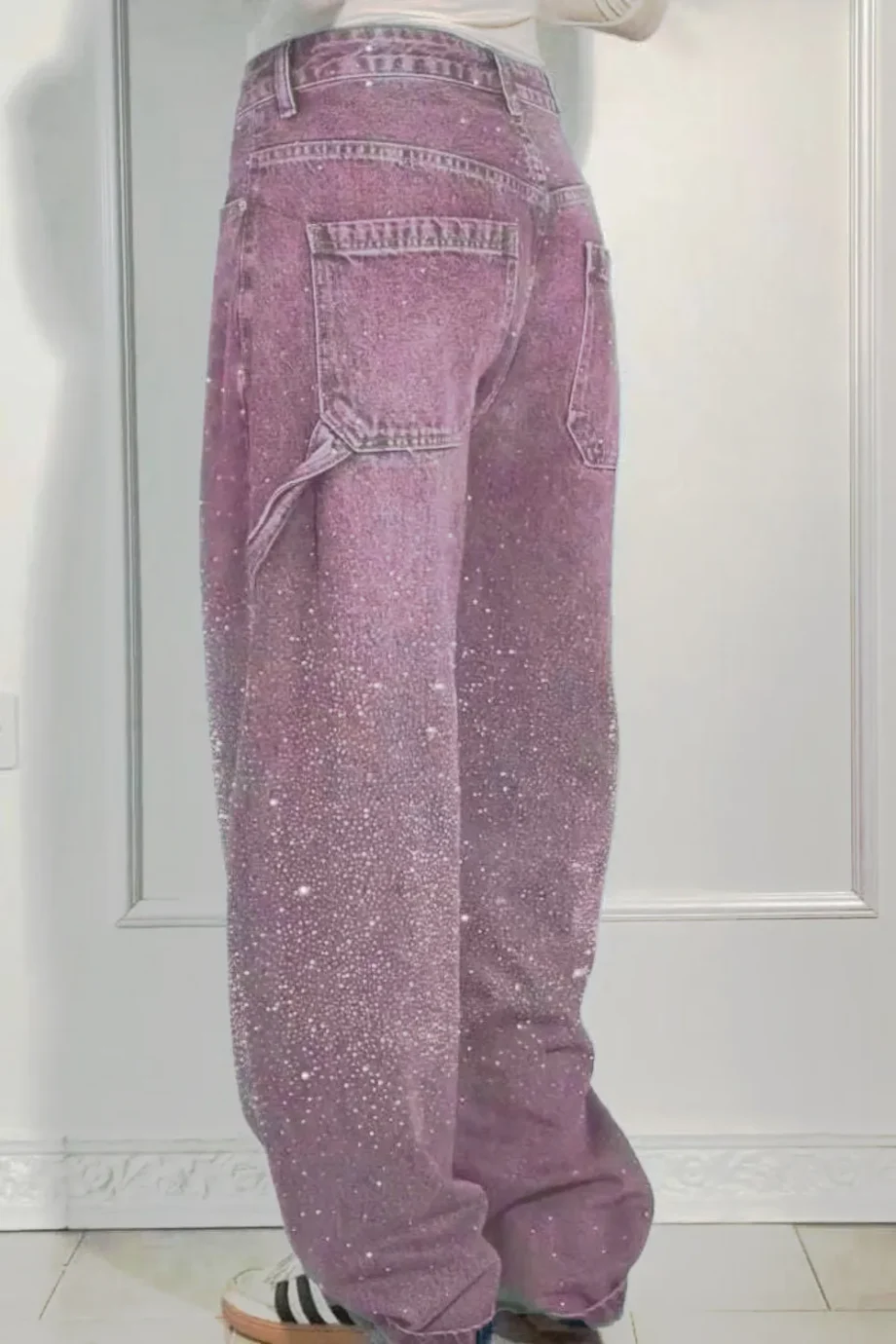 LuxeWashed Rhinestone Wide-Legs