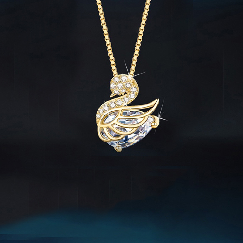 Graceful Swan Pendant Necklace