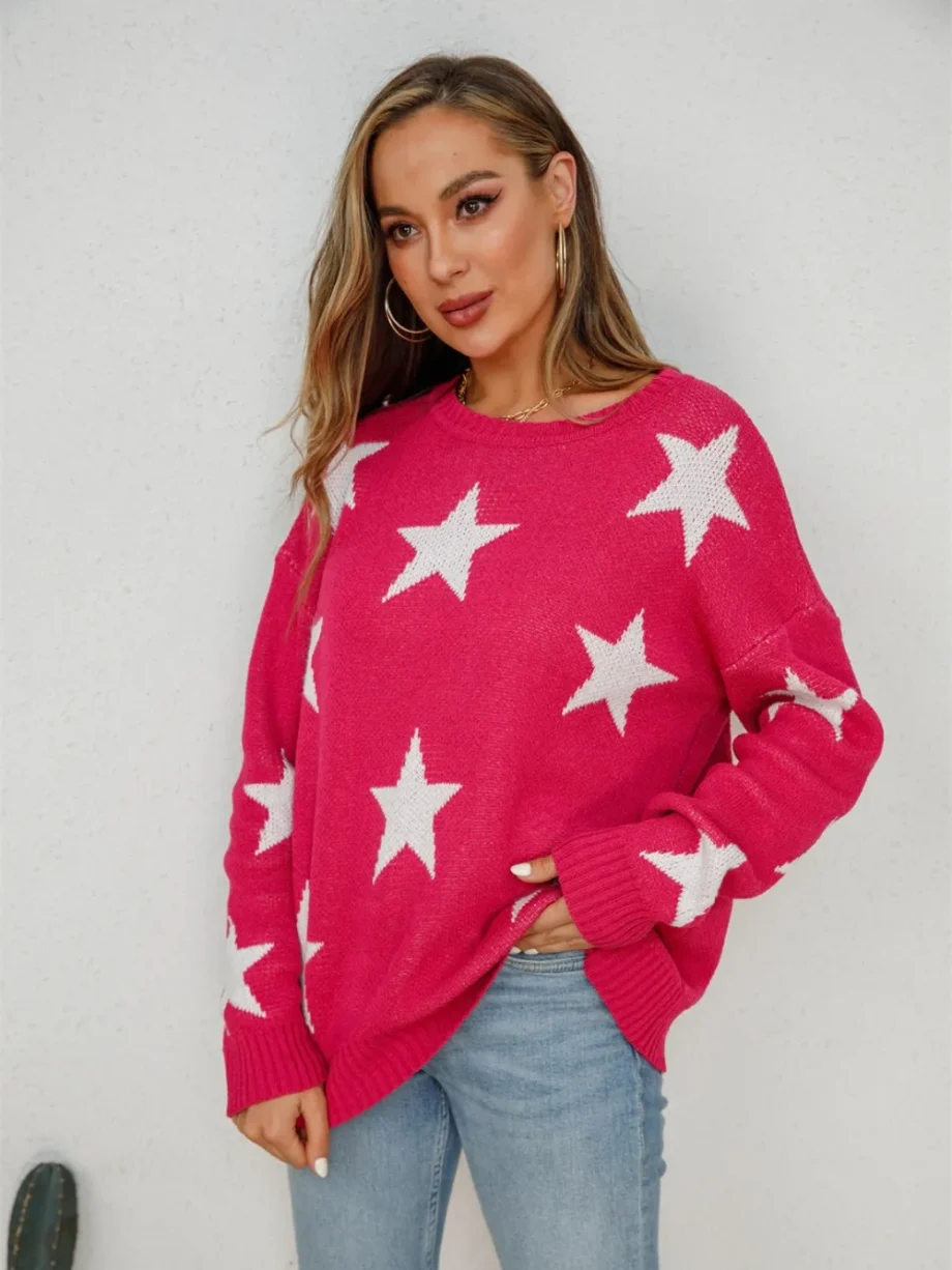 Starry Vibes Dropped Shoulder Sweater