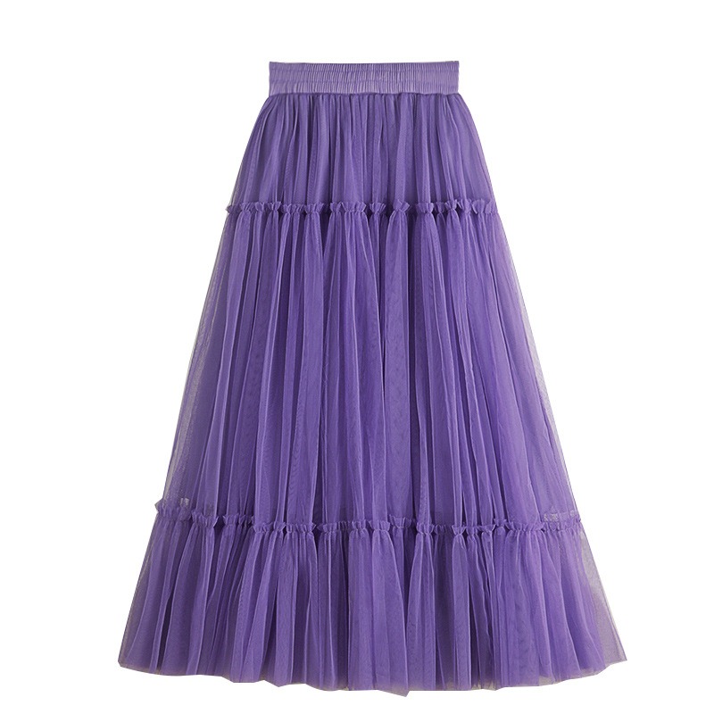 Tulle Midi Long Skirt
