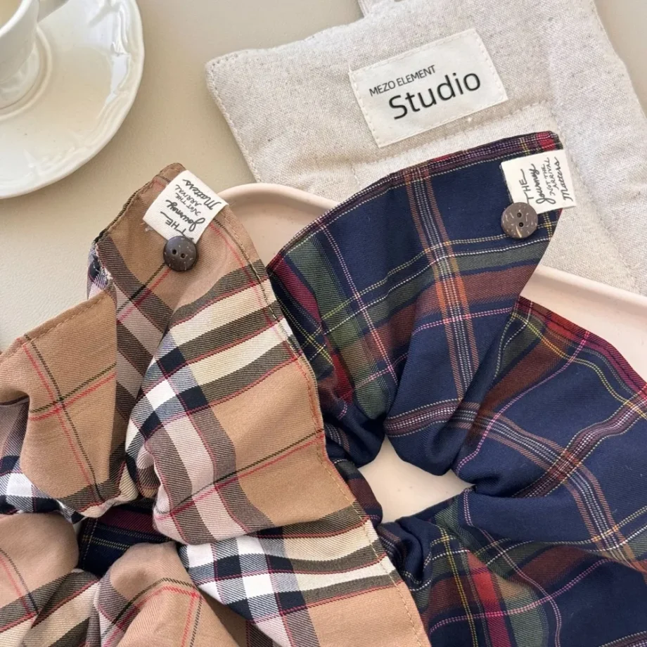 Library Chic Plaid Scrunchy