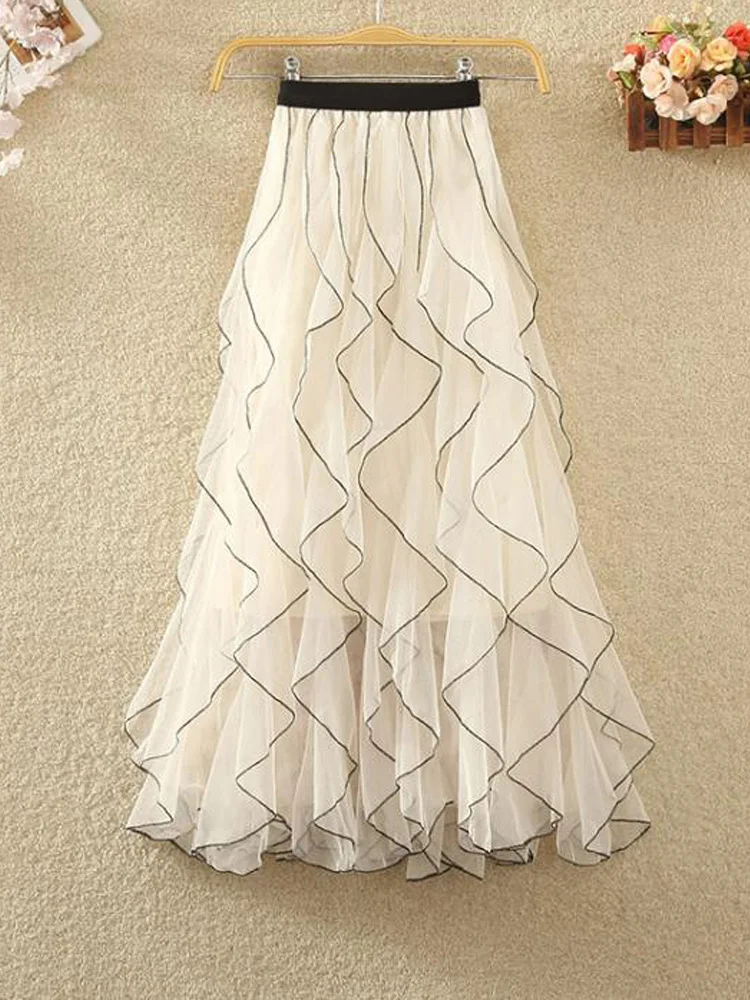 Irregular Long Tulle Skirts