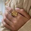 Abstract Lines Open Ring
