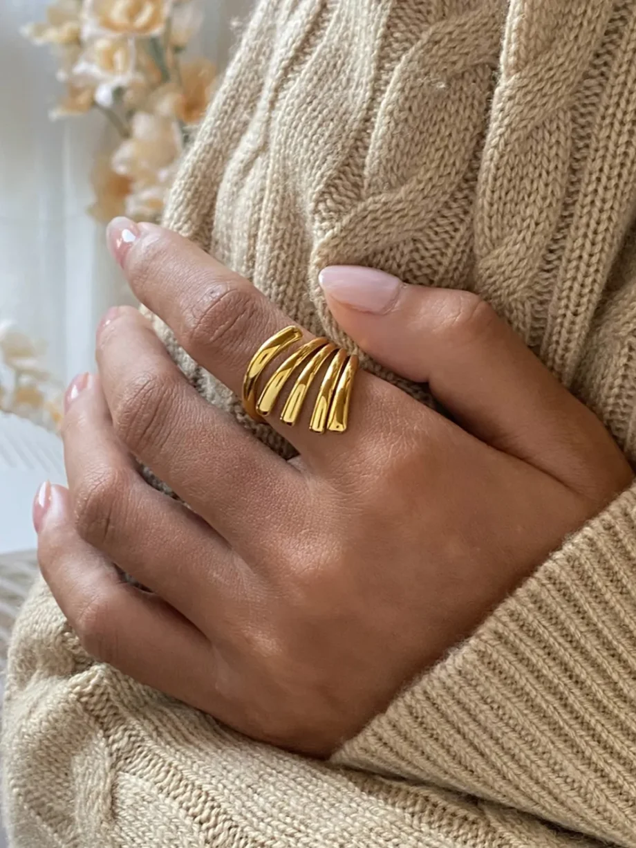 Abstract Lines Open Ring