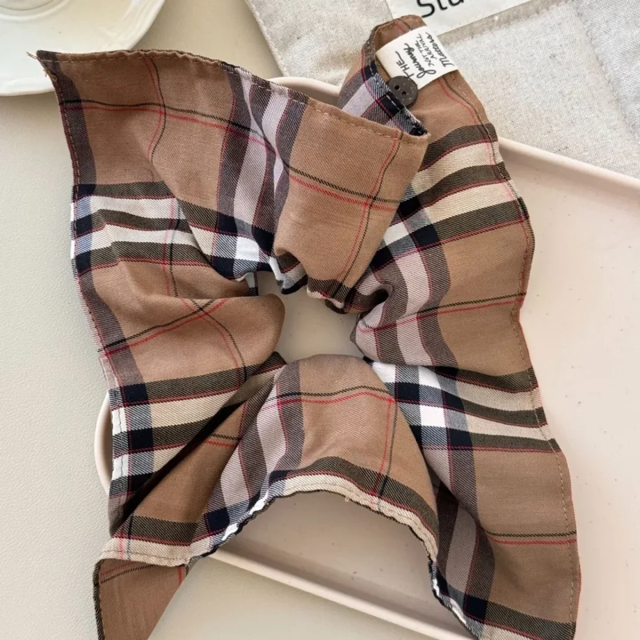 Library Chic Plaid Scrunchy