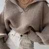 Crisp Collar Knit Sweater