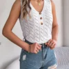 V-Neck Knit Sleeveless Vest