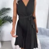 Graceful Tie Pleated Dress
