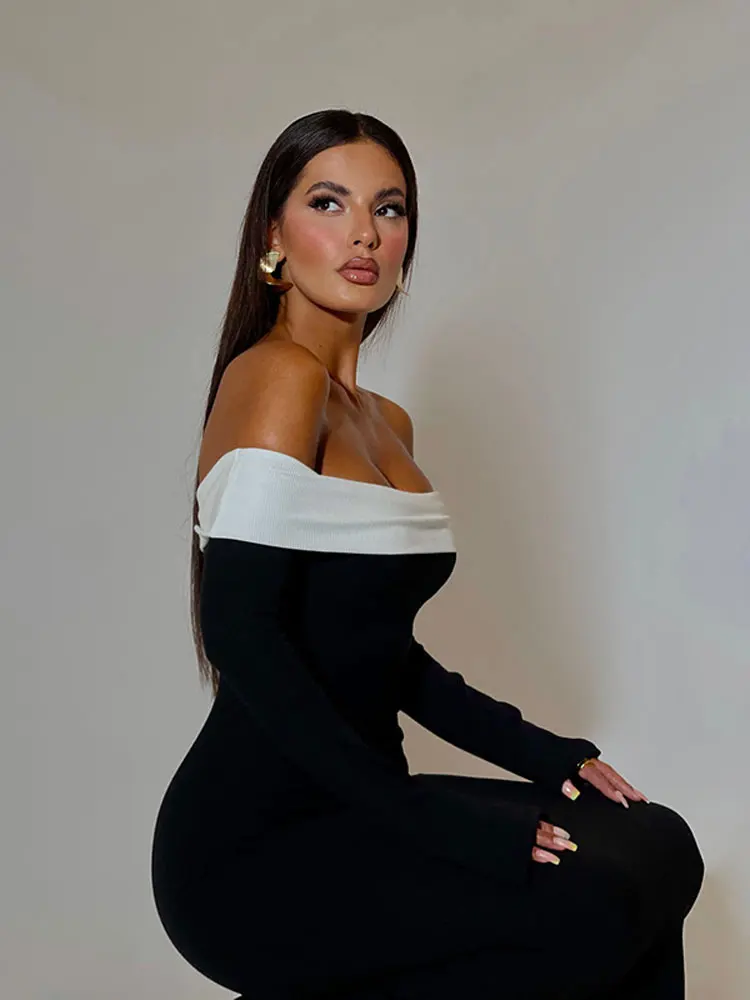 Dual Tone Elegance Bodycon Dress